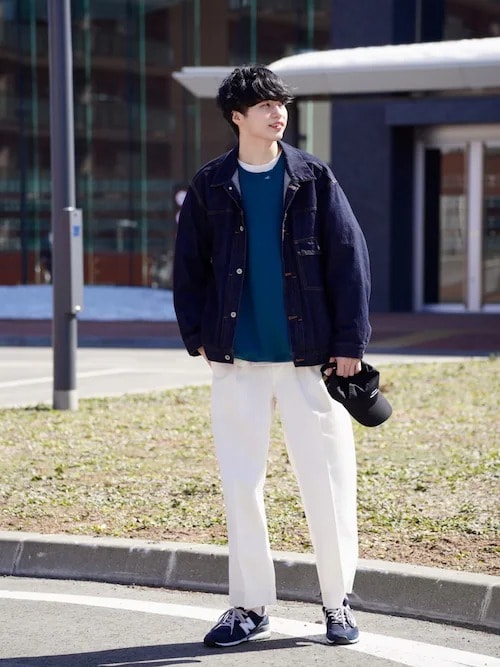 ［8］デニム×白で爽やかカジュアルコーデ