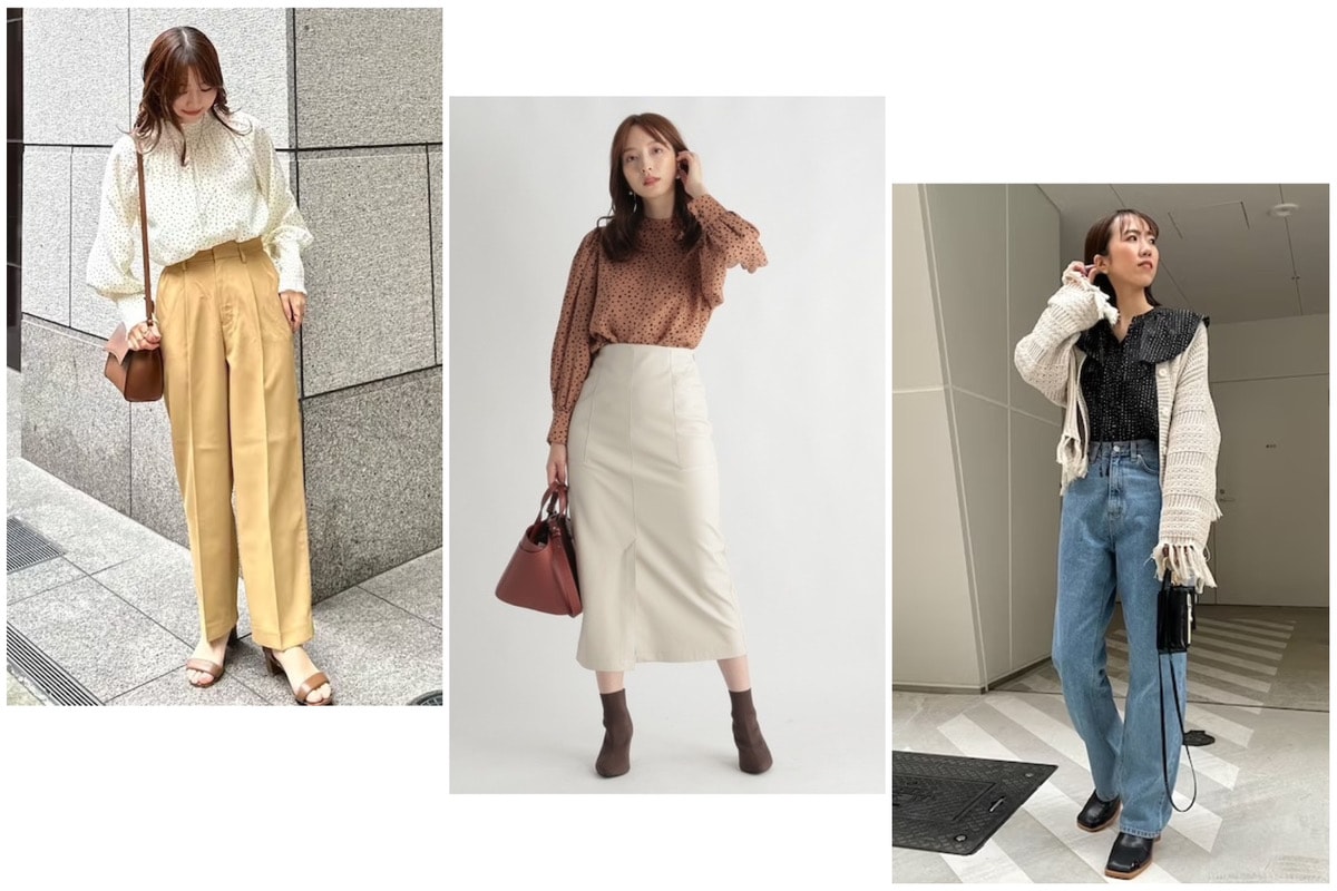 2023年】ドットブラウスのトレンドコーデはこれ！黒や白などカラー別に