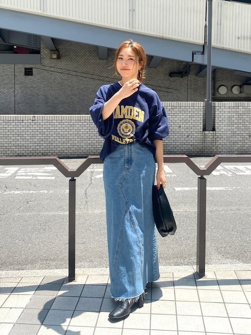 ネイビー|レディーススウェットコーデ