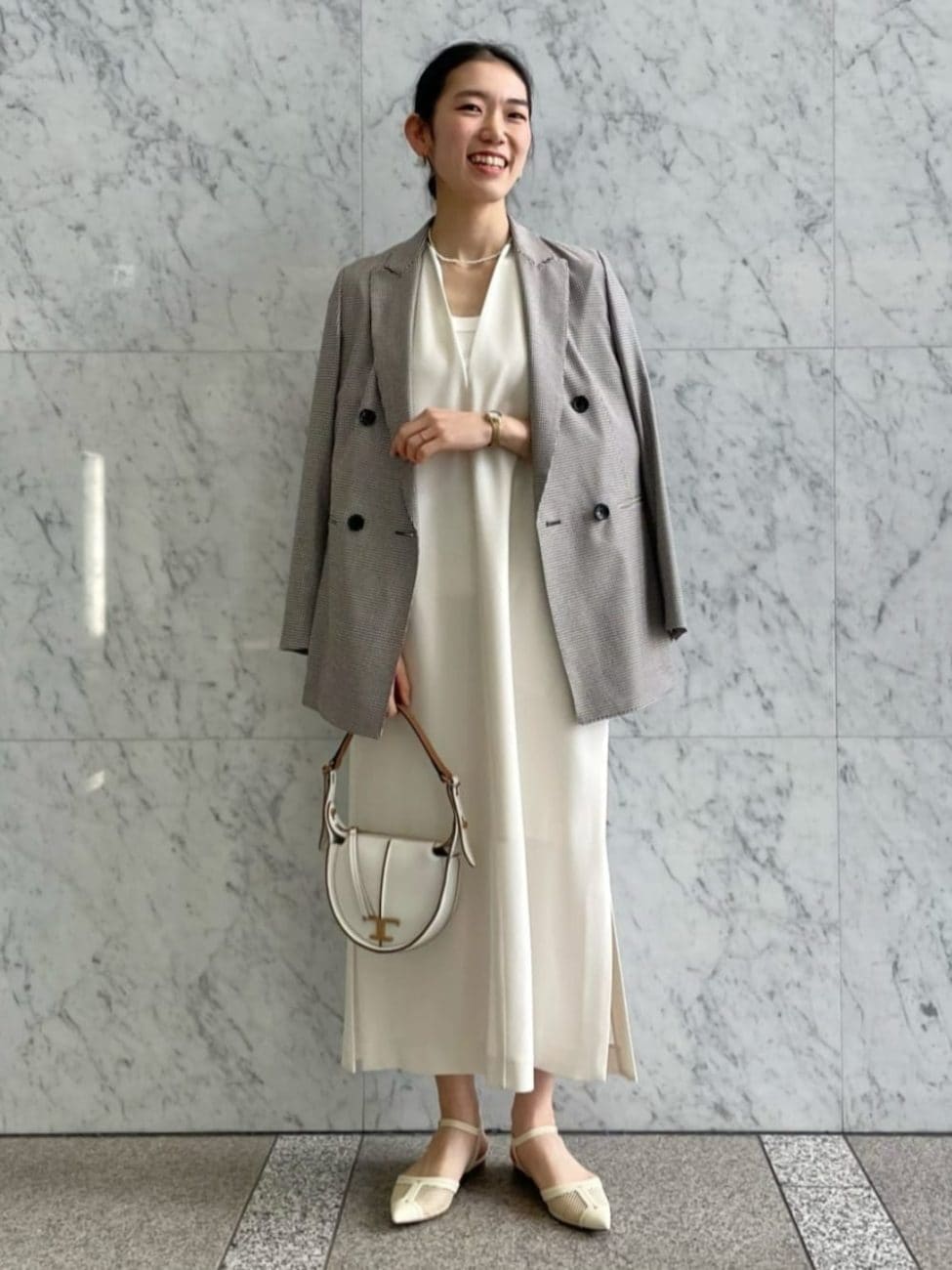 ギンガムチェックの［ジャケット］でコーデにきちんと感を