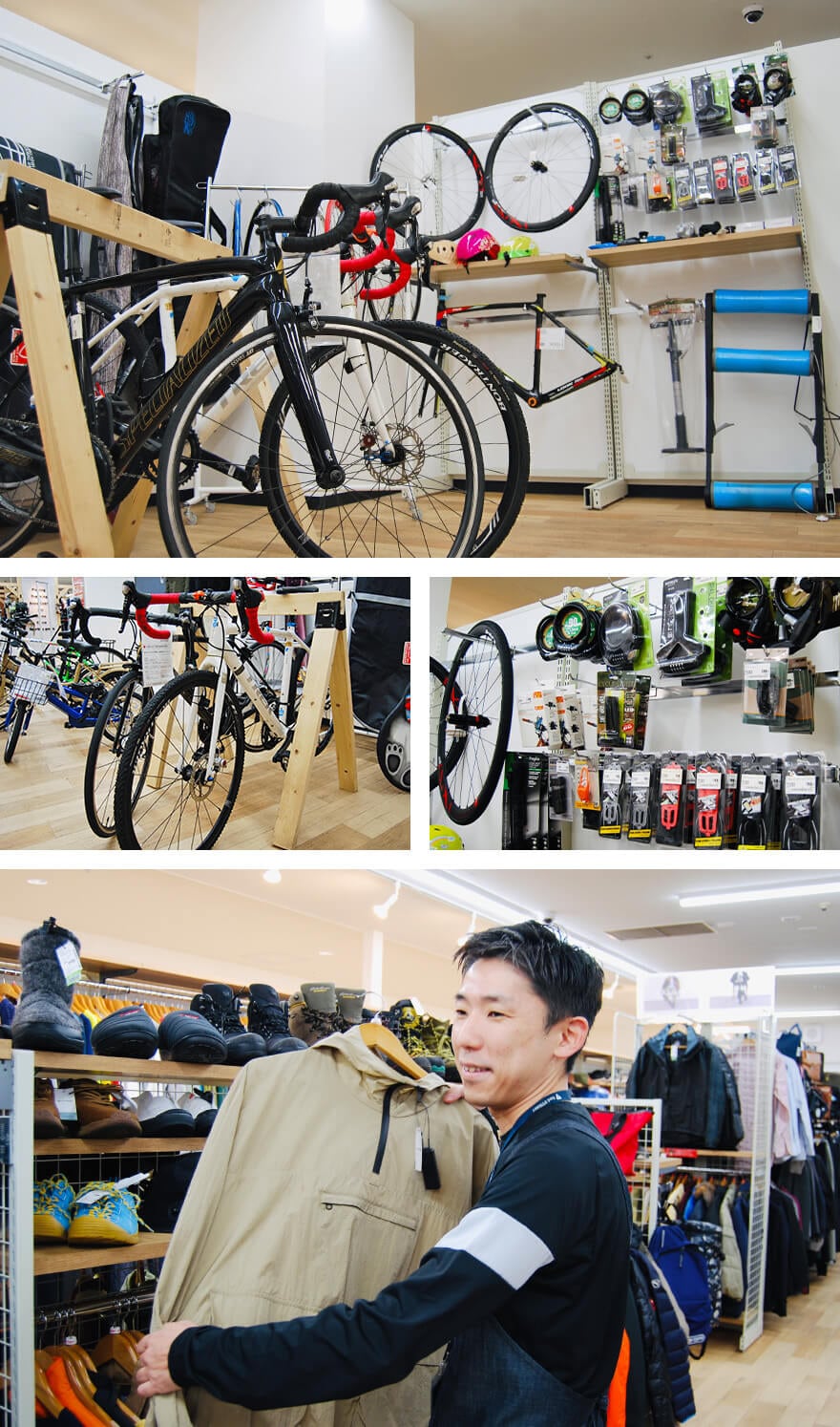 店内の自転車売場