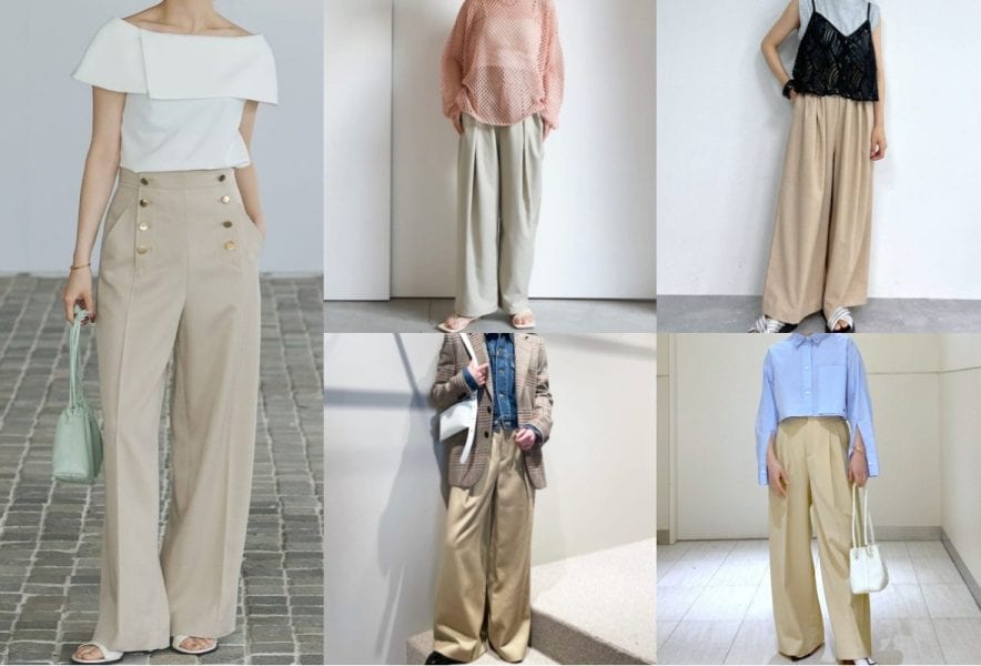 ベージュのワイドパンツ最旬コーデ！春夏・秋冬別に厳選【レディース  