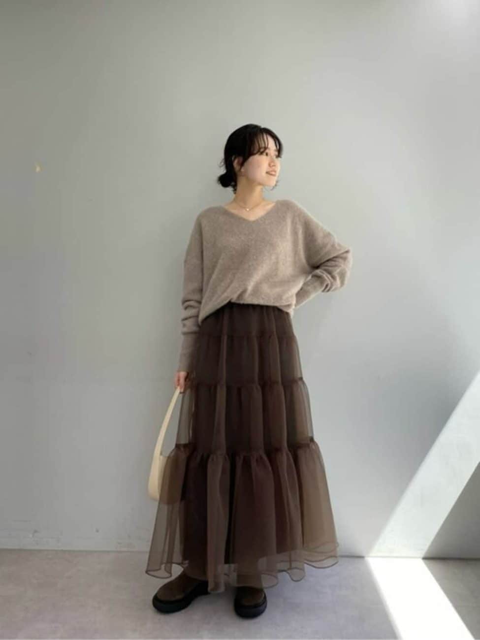 ［茶色］のサイドゴアブーツコーデ