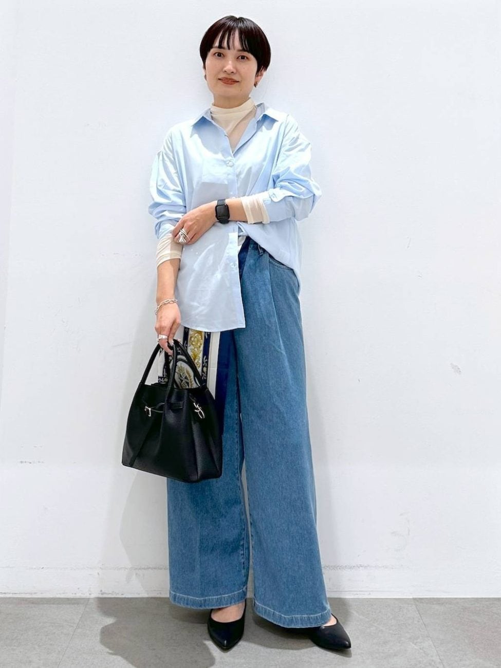 ▼40代の春コーデ×デニムパンツ