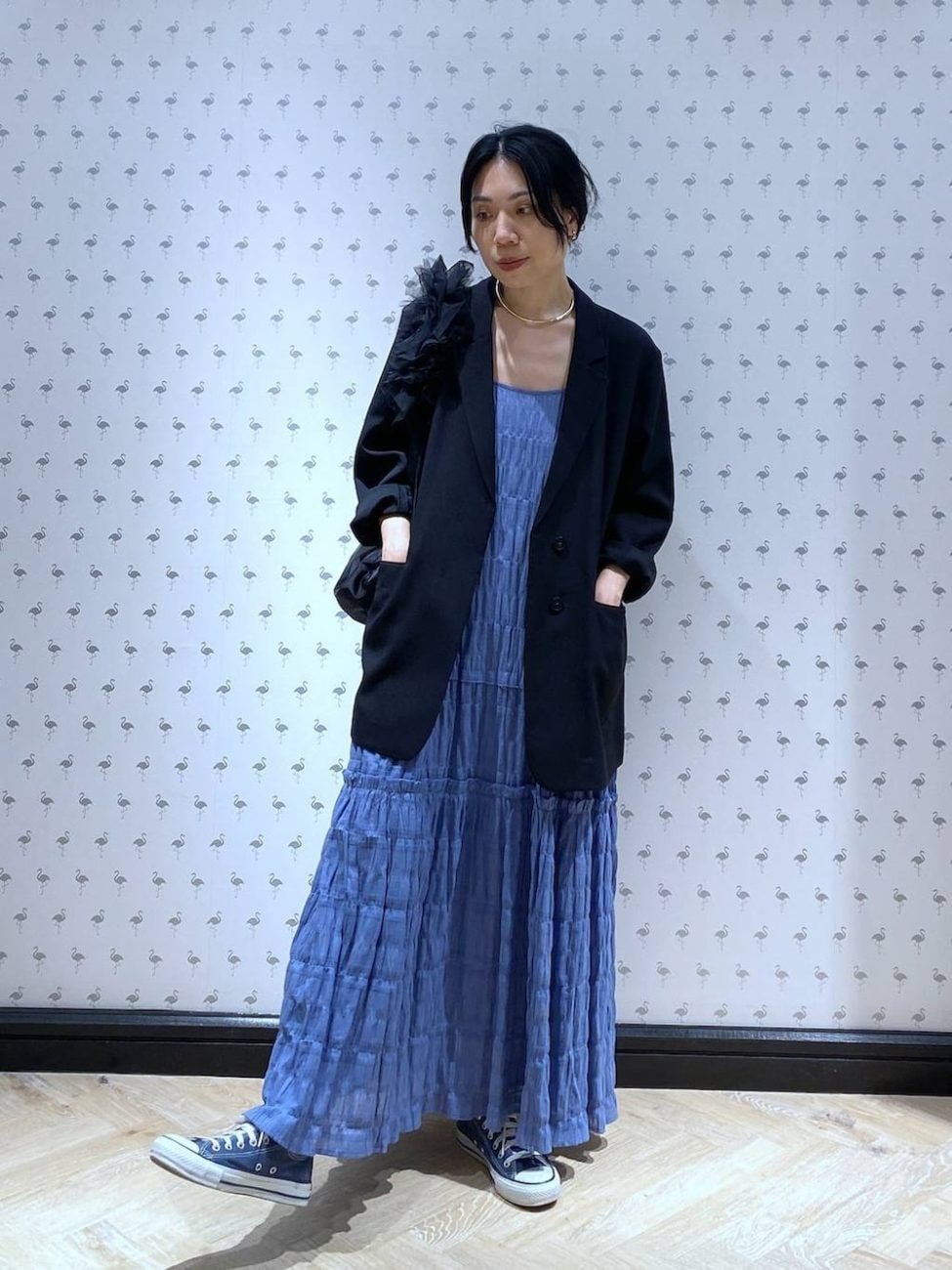 ▼40代の春コーデ×キャミワンピース