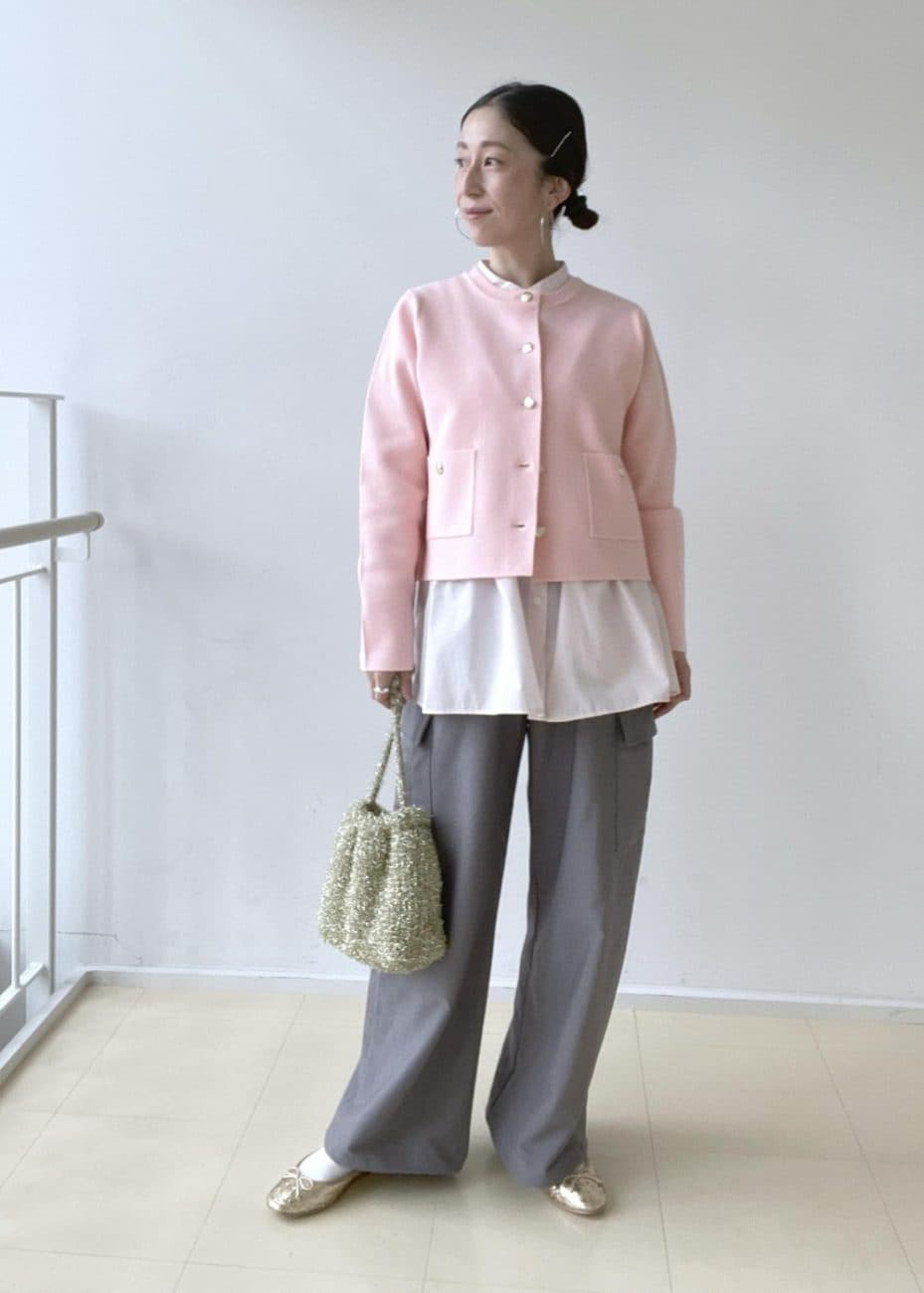 ▼40代の春コーデ×カフェ