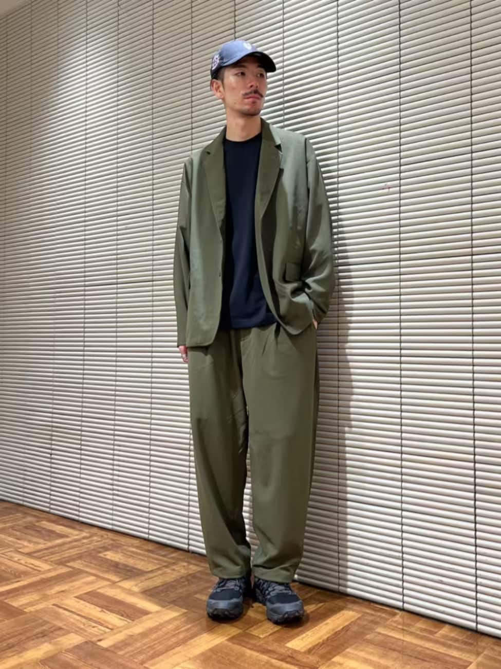 ▼オリーブのセットアップ×キャップで渋くラフに