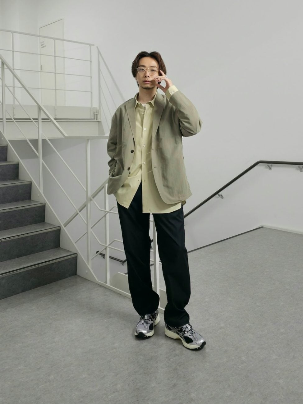 ▼ジャケットできれいめな印象をキープ