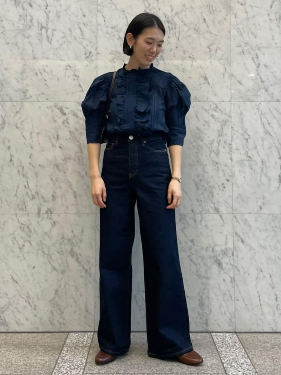 ▼ワントーンコーデでスタイルアップ