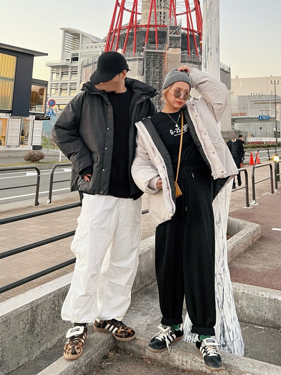 ▼ブラック×ホワイトのストリート風コーデ