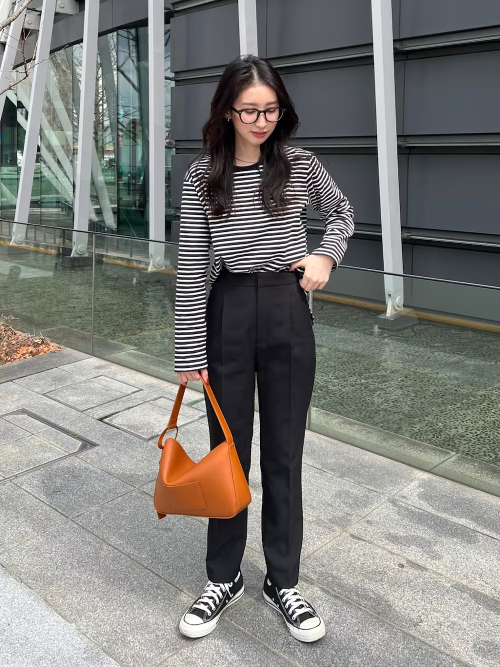 ▼ボーダーカットソーでラフなのにおしゃれな印象に