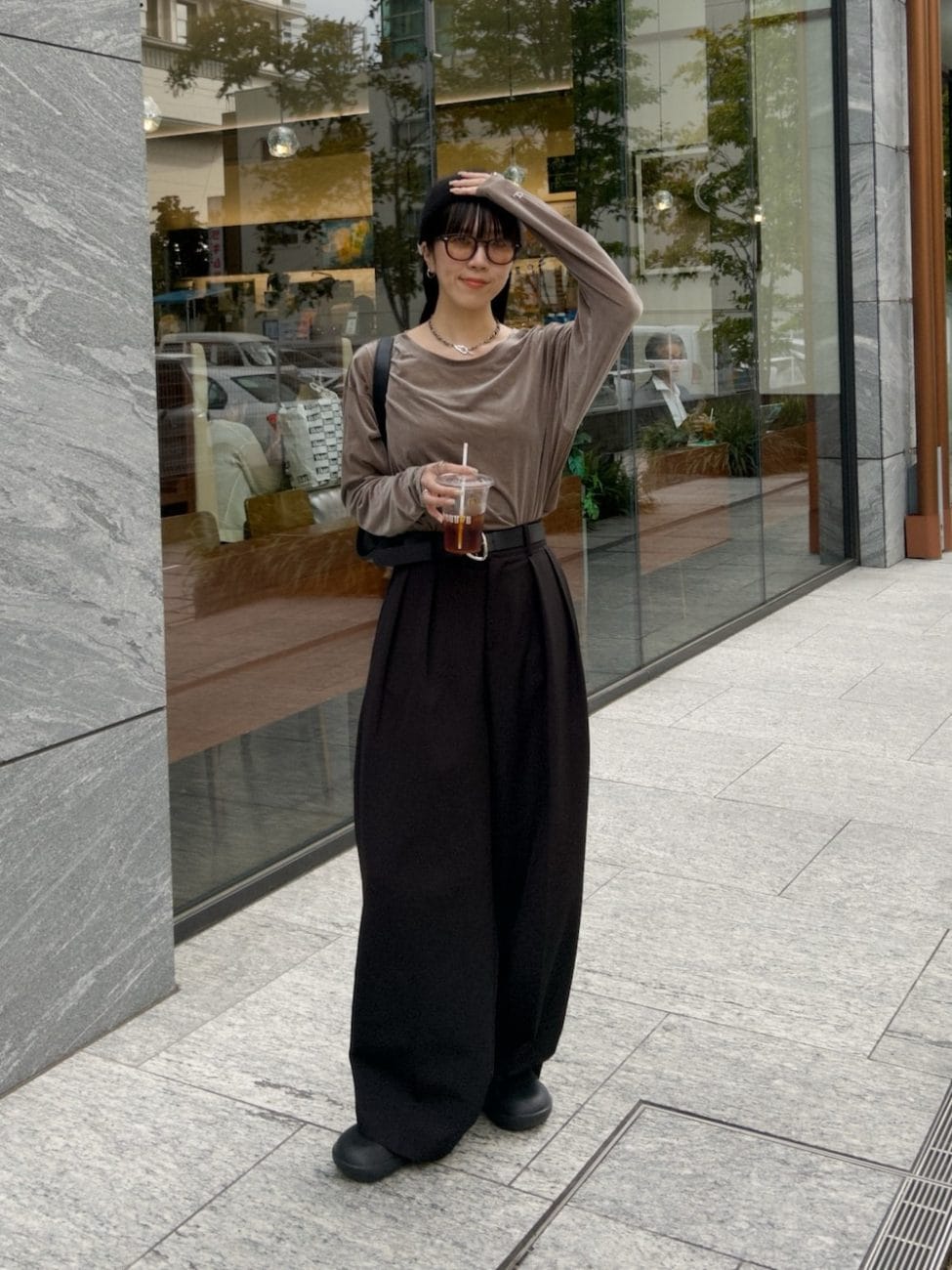 ▼ベロアTシャツで秋らしさをキープ