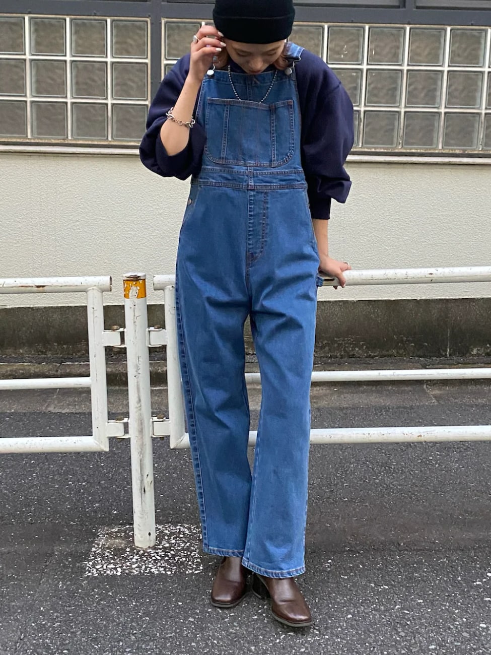 オーバーオール×スウェット