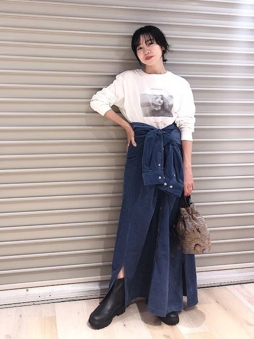 ▼ワンピース|長袖のシャツワンピースで一工夫