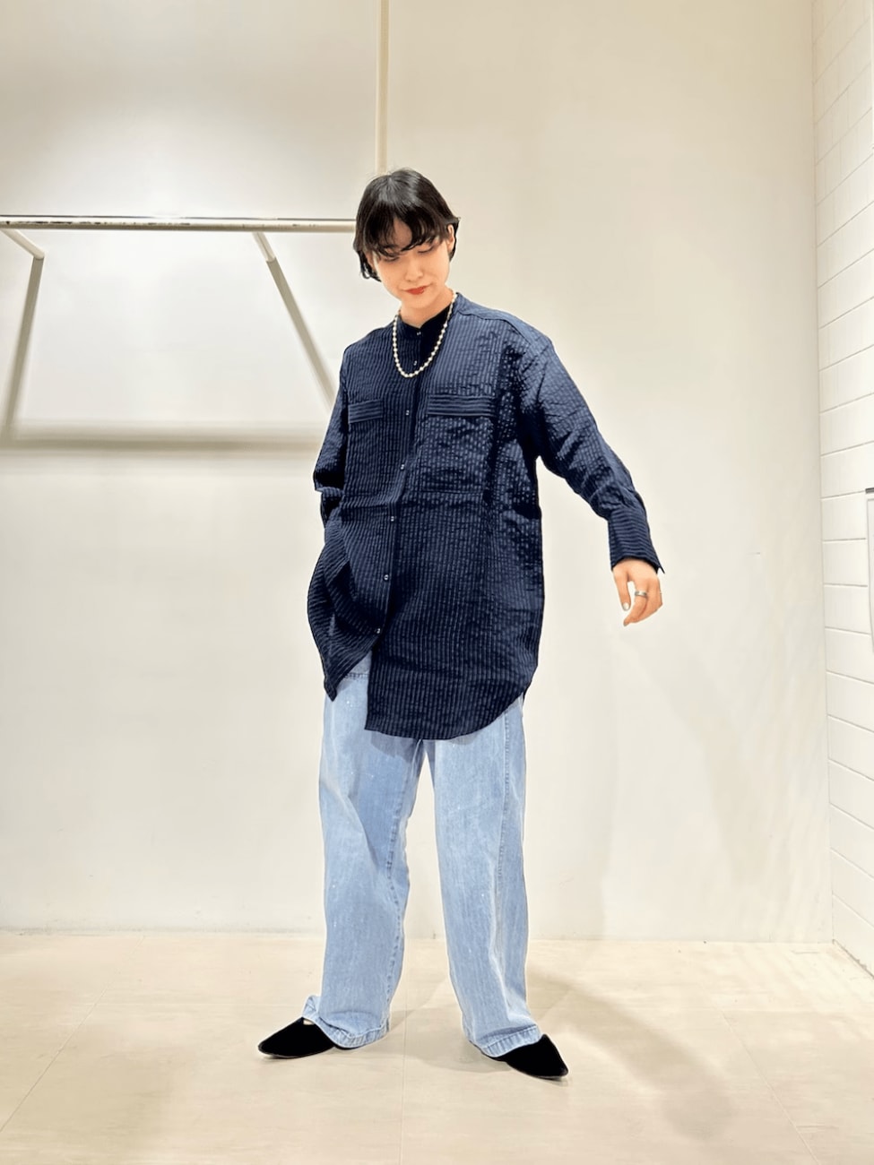 ペインターデニムでちょっぴりボーイッシュに