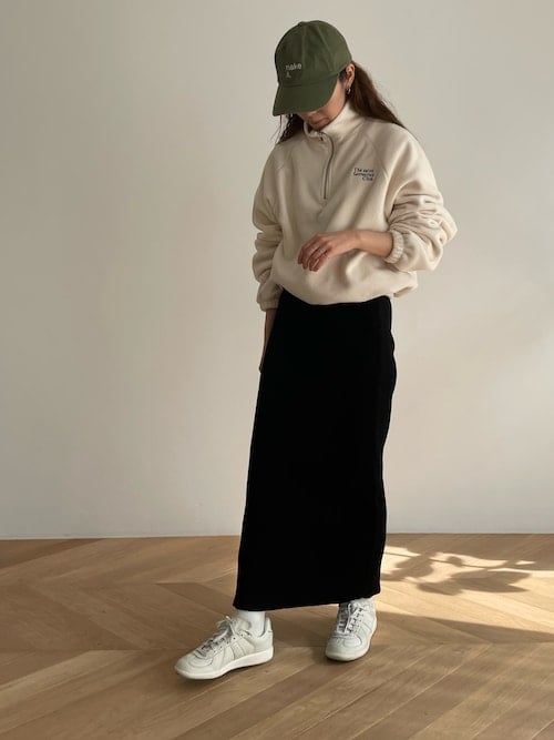 ▼ハーフジップフリースでリラックス感とストリートを両立