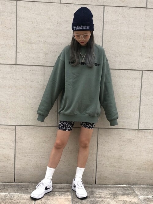 ▼サイクリングパンツは大きめトップと合わせるのが肝