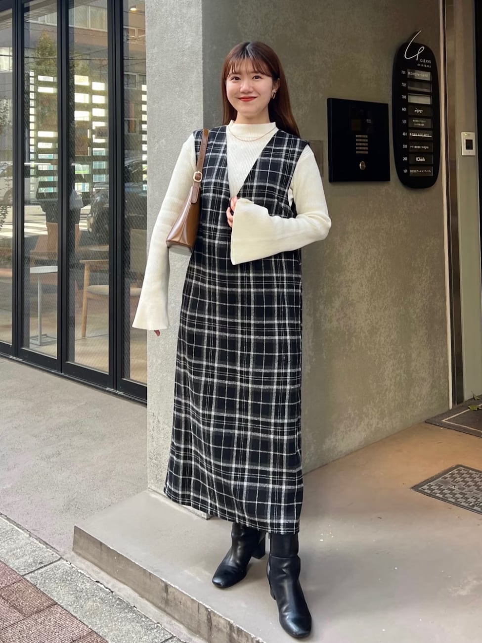 チェックできれいめお嬢様風に