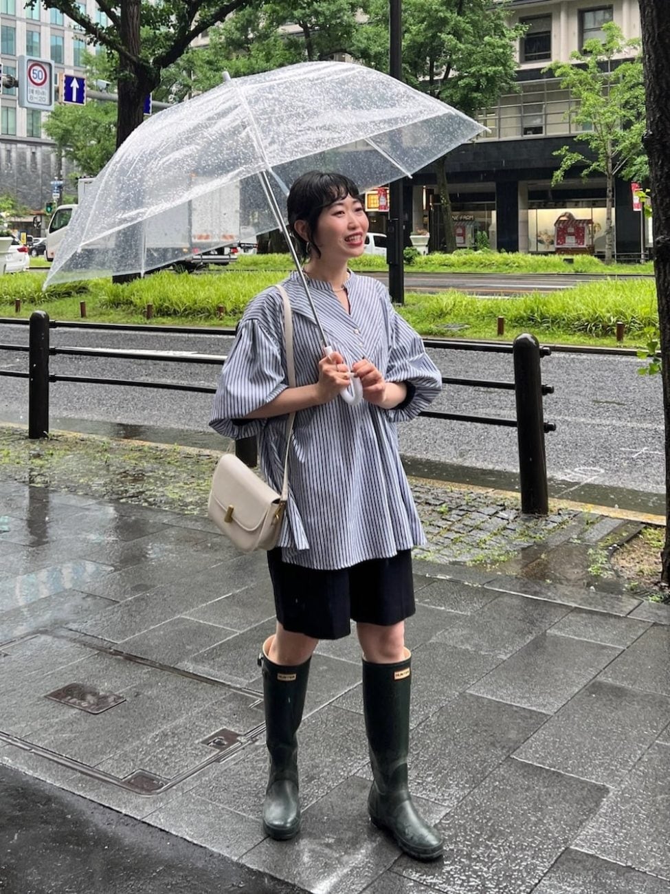 ［2］29度の雨の日の服装はハーフパンツで快適に