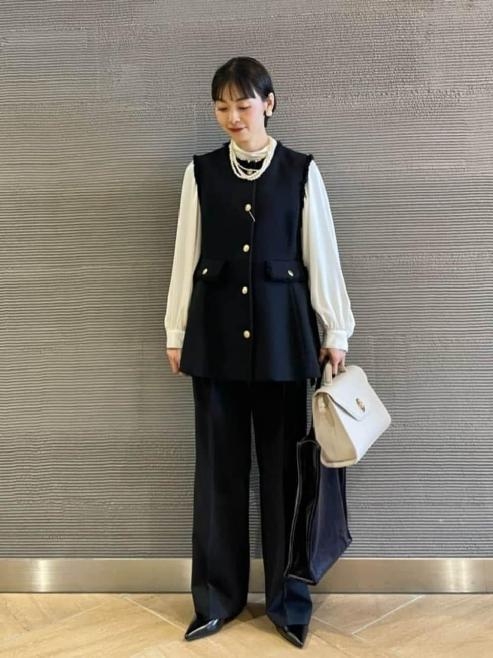 ▼入学式や卒業式にぴったりなジレコーデ