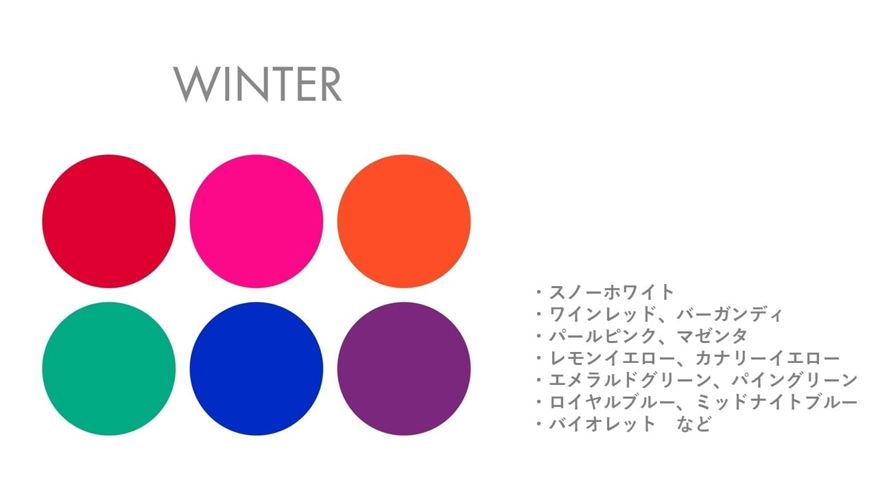 パーソナルカラー:ウィンター(ブルべ冬)に合う服の色