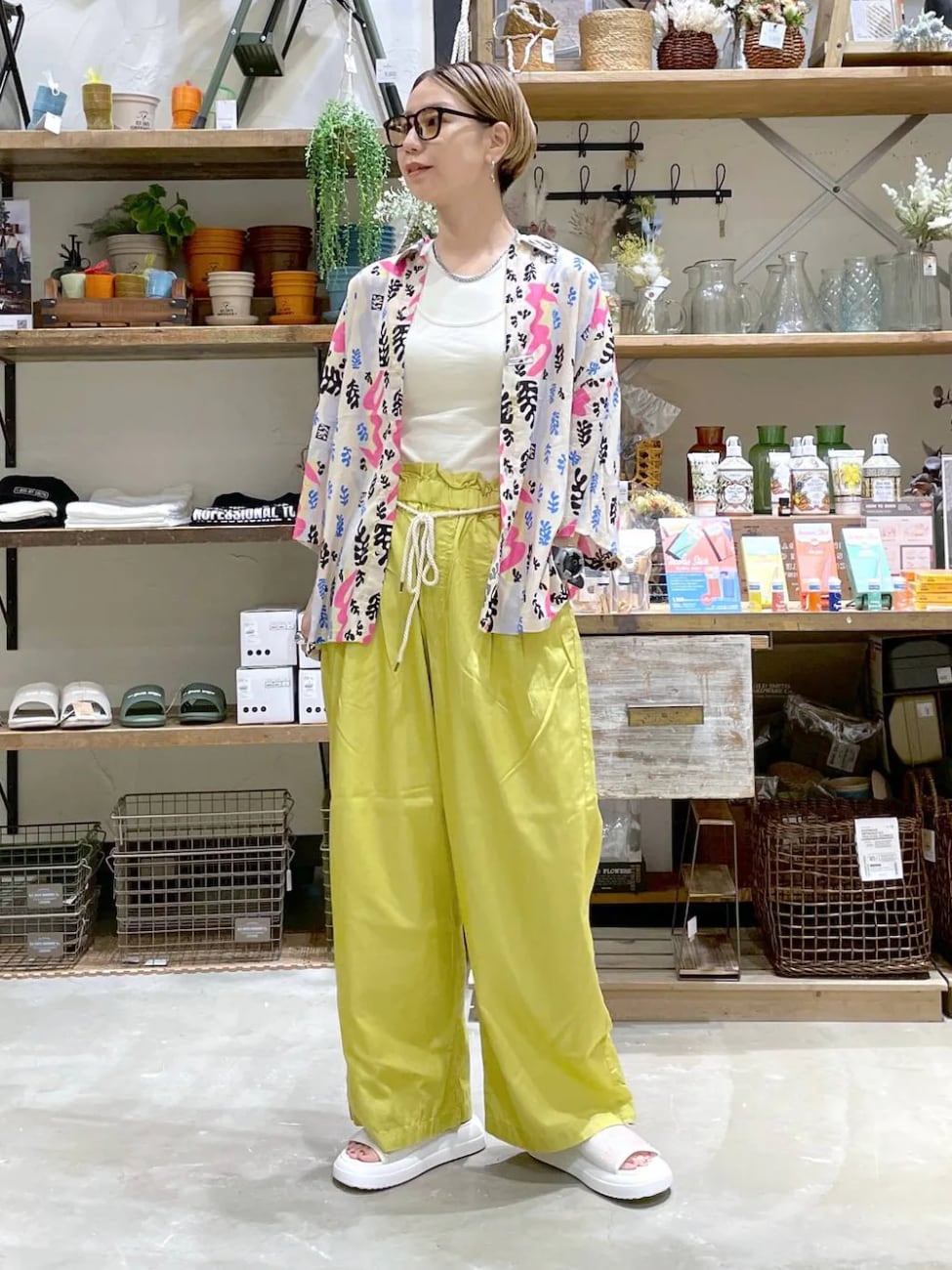 ▼カラーコーデでポップな印象に仕上げて