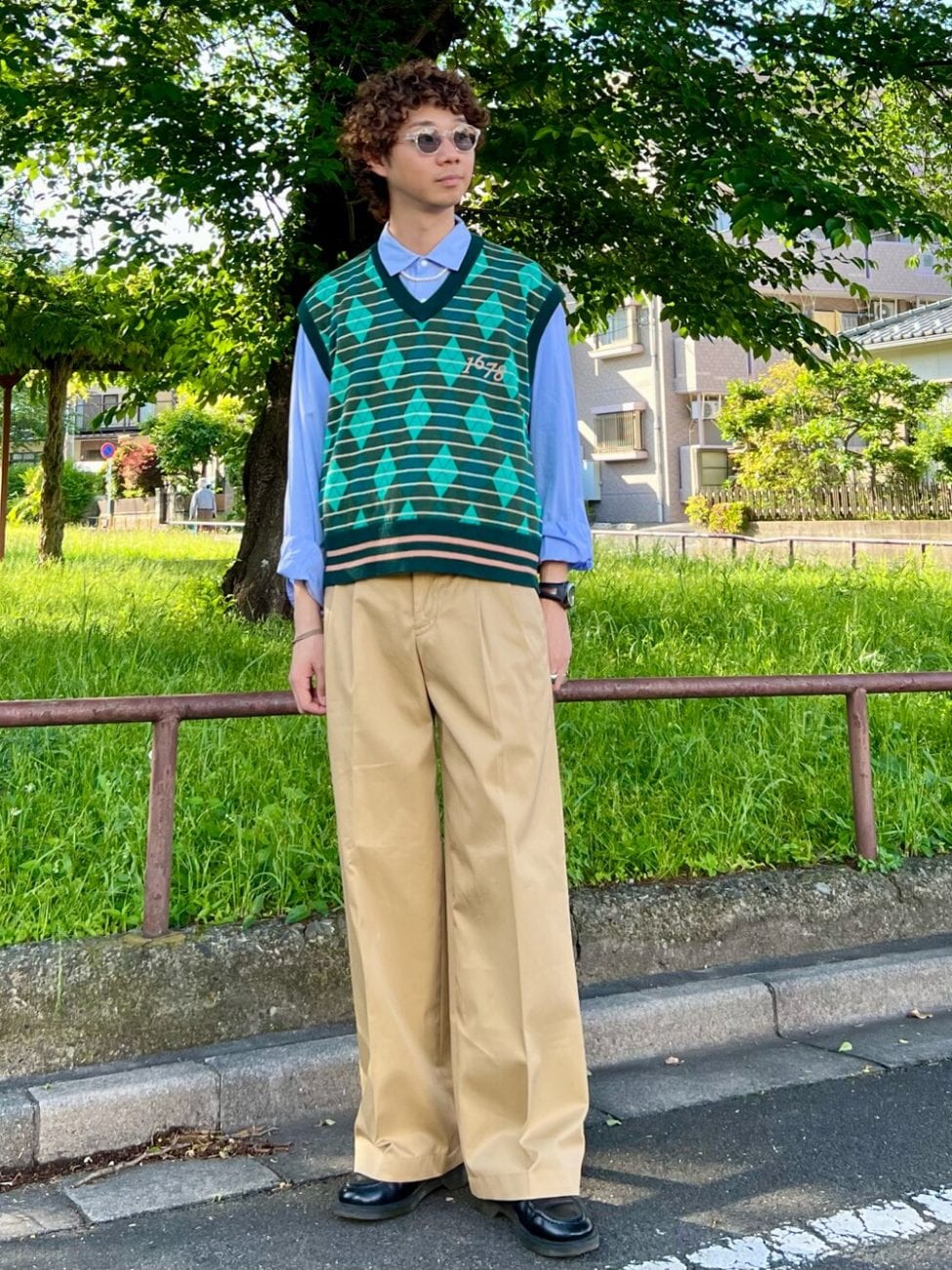 ▼鮮やかなカラーリングのトラッドスタイルもおしゃれ!