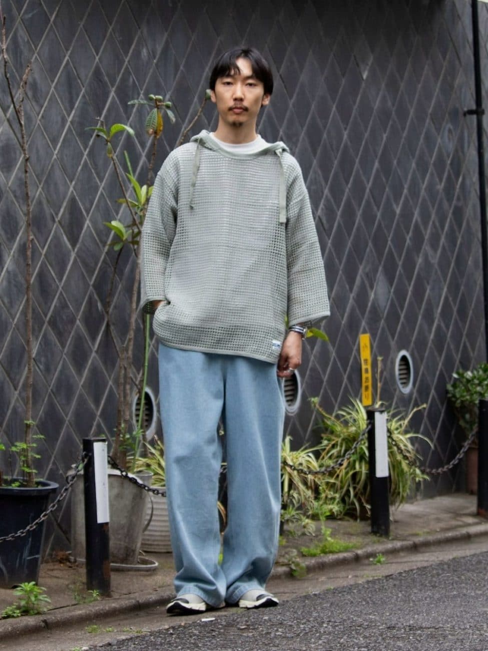 ▼メッシュパーカーでリラクシーに