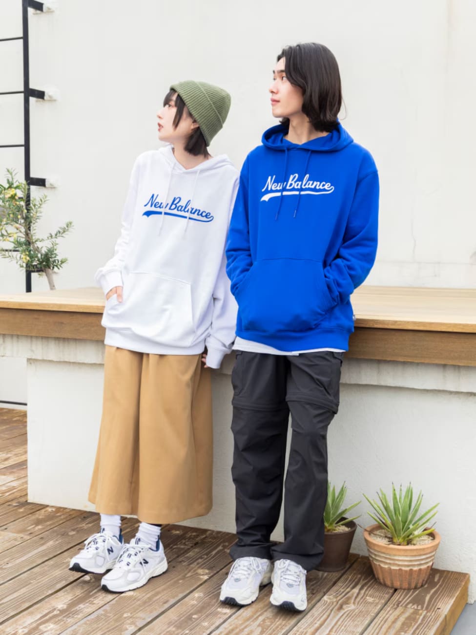 ▼おそろいパーカーのカップルコーデ