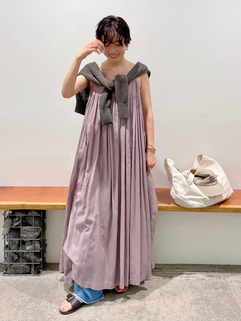 ▼30代のキャミワンピコーデ:春夏