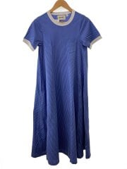 画像：カットツイルフレアマキシワンピース/FREE/コットン/BLU/ストライプ/13-26-0753-370