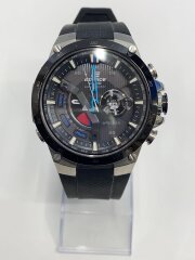 画像：ソーラー腕時計・EDIFICE/アナログ/ラバー/BLK/BLK/K18YG