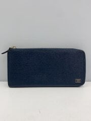 画像：長財布/レザー/NVY/無地/メンズ