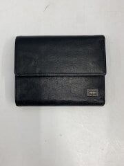 画像：3つ折り財布/レザー/BLK/メンズ