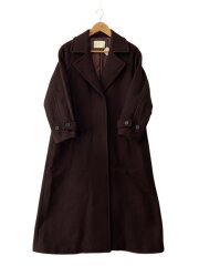 画像：コート/1/ウール/BRD/無地/162651004/カシミヤ混合/ブレンドトレンチライクウールコート/茶//
