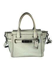 画像：ハンドバッグ/レザー/SLV/無地/37444