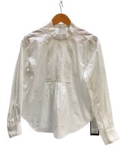 画像：長袖ブラウス/36/コットン/WHT/14-01-41-01001