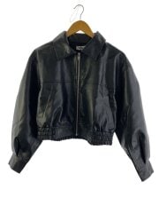 画像：レザージャケット・ブルゾン/FREE/フェイクレザー/BLK/無地/372510200501-01