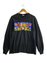 画像：長袖Tシャツ/M/コットン/BLK//