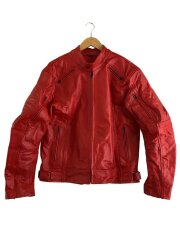 画像：レザージャケット・ブルゾン/XXL/レザー/RED