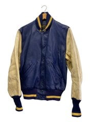 画像：Allion AWARD Jacket/スタジャン/38/レザー/NVY/無地//
