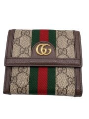 画像：2つ折り財布/レザー/BRW/総柄/レディース/735578