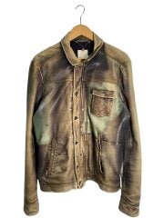 画像：レザージャケット・ブルゾン/XL/羊革/KHK