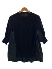 画像：ニット切替ブラウス/トップス/3/コットン/ブラック/SCW-082