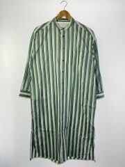 画像：シャツワンピース/FREE/コットン/GRN/ストライプ/TBKA-184