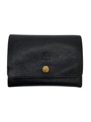 画像：2つ折り財布/レザー/BLK/メンズ/内側反り、全体的にスレ有