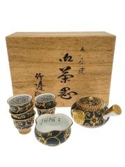 画像：和食器その他/7点セット/マルチカラー/九谷焼/お茶器/青粒