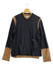 画像：長袖Tシャツ/2/コットン/BLK/21A03/21AW/Layered 2tone Cut and Sew//