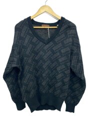 画像：80s/archive/ニット・セーター(厚手)/L/ウール/BLK/総柄