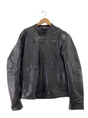 画像：レザージャケット・ブルゾン/--/--/BLK/無地